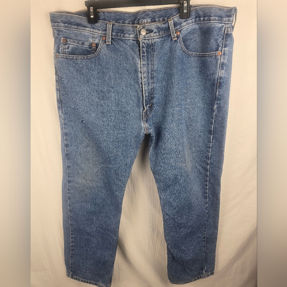 Levi's 505 Classic Straight Leg Blue Denim Jeans Sz 42 X 30